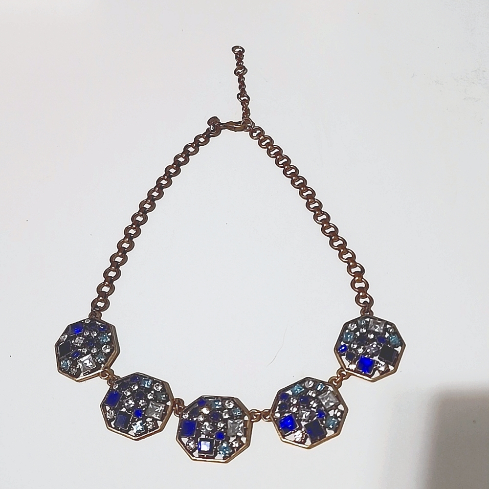 J. Crew Blue Crystal Necklace